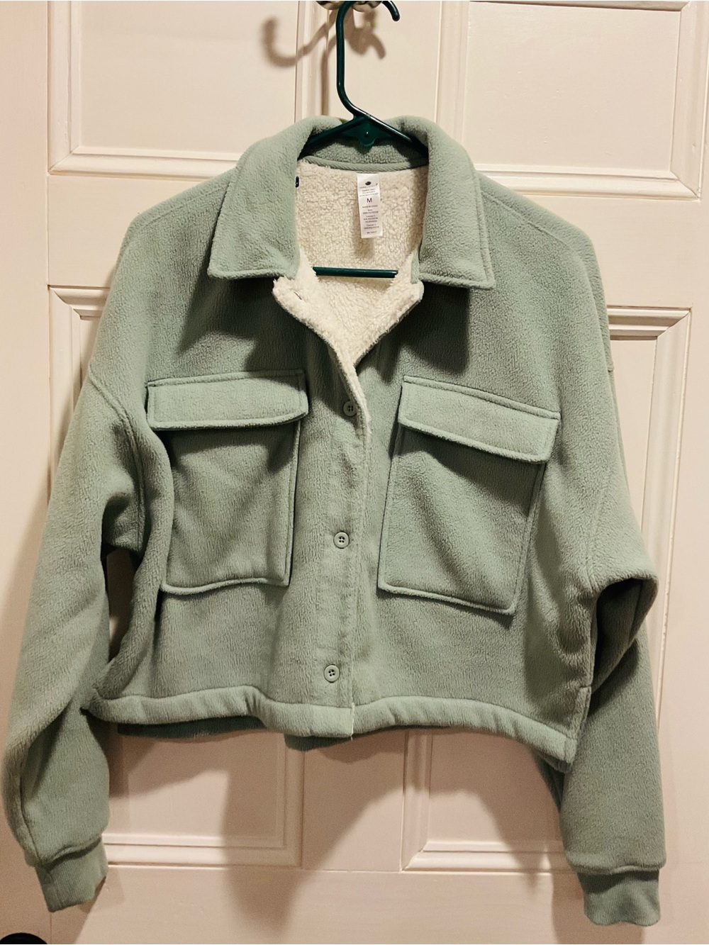 Yogalicious Sage Green Fleece Jacket with Sherpa Lining